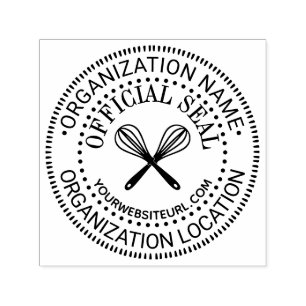 Crossed Whisks Custom Official Seal Name Loc URL Self-inking Stamp