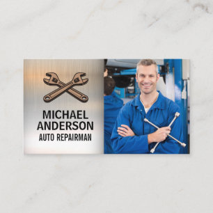 Crossed Wrenches Mechanic Business Card