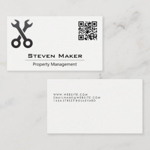 Crossed Wrenches   QR Code Business Card