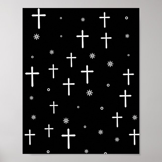 Crosses and Stars Pattern Poster (Front)