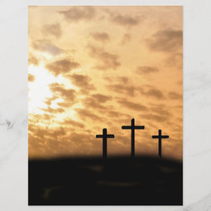 Crosses and Sunset Easter Flyer, Customizable Flyer