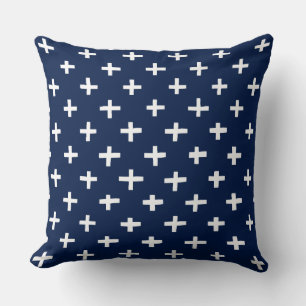 Crosses Pattern - Indigo Throw Pillow