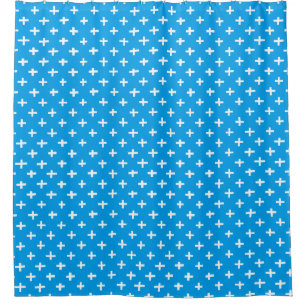 Crosses Pattern - White in Blue 009dea