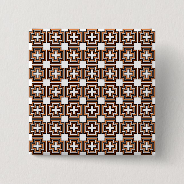 Crosses & Squares 2 Inch Square Button (Front)