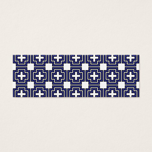 Crosses & Squares Blue - Bookmark (Front)