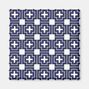 Crosses & Squares Blue - Magnet