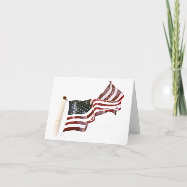 Crosses Within Old Glory - Memorial Day Card (Front)