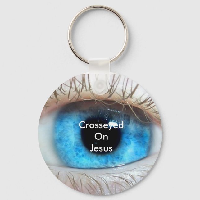 Crosseyed On Jesus (blue) Keychain (Front)