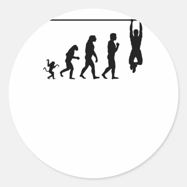 crossfit  evolution, #crossfit classic round sticker (Front)