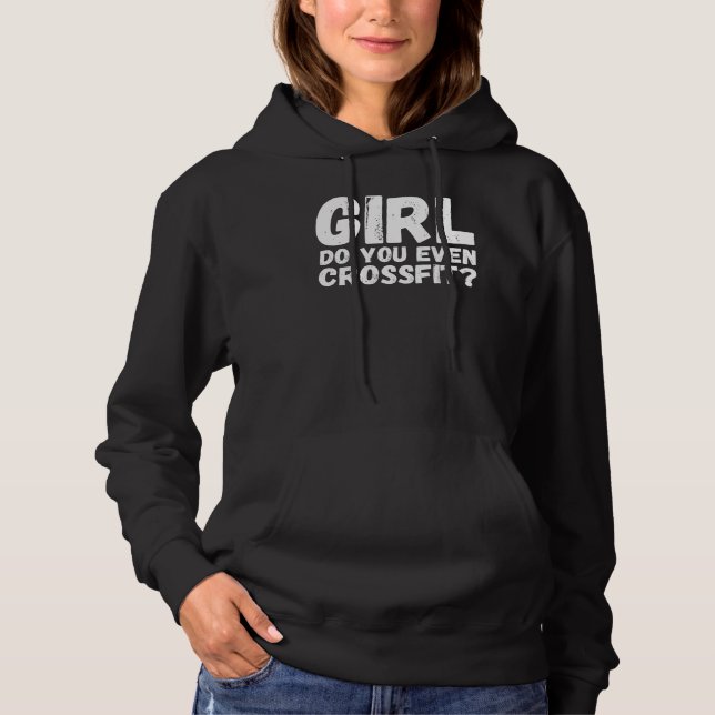 Crossfit Girl - Grunge Crossfit  Design Hoodie (Front)