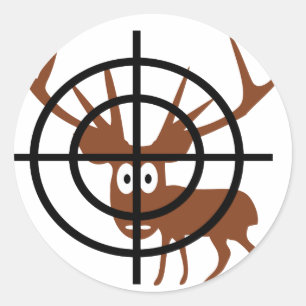 Crosshair Deer Classic Round Sticker