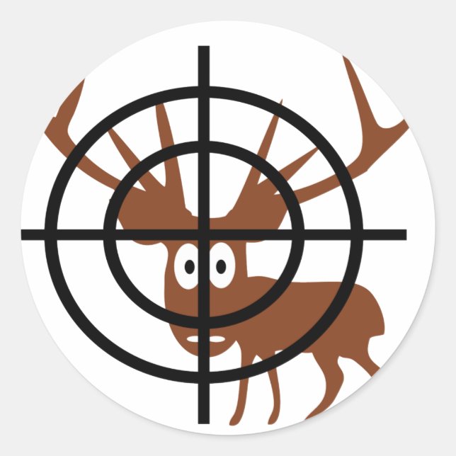 Crosshair Deer Classic Round Sticker (Front)