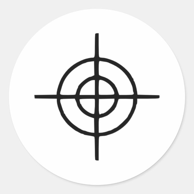 Crosshairs - Gun Classic Round Sticker (Front)