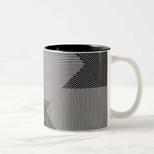 Crosshatch Op Art Two-Tone Coffee Mug (Right)