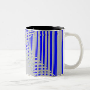 Crosshatch Op Art Two-Tone Coffee Mug