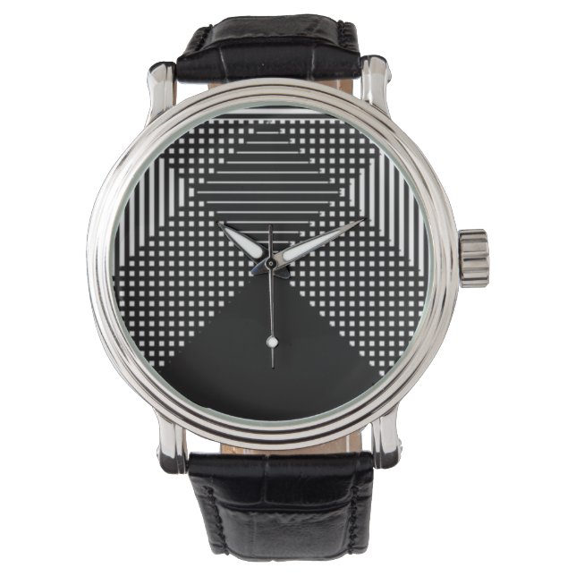 Crosshatch Op Art Watch (Front)