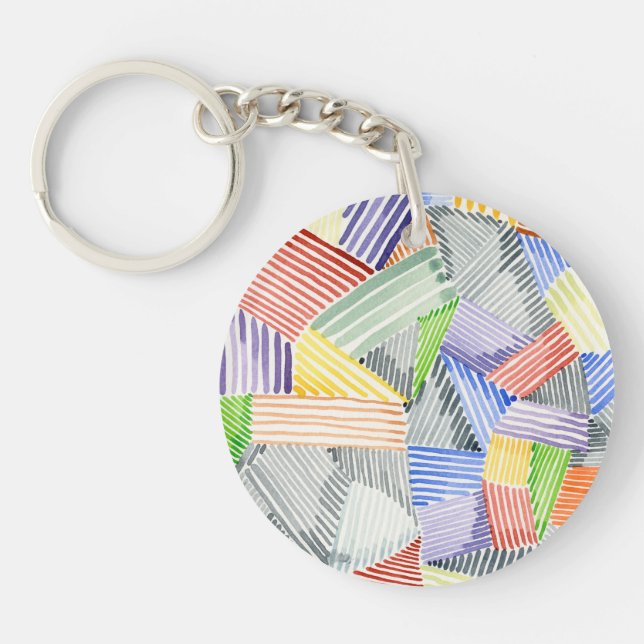 Crosshatch Quilt I Keychain (Front)