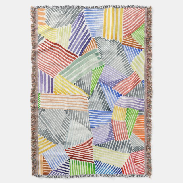 Crosshatch Quilt I Throw Blanket (Front Vertical)