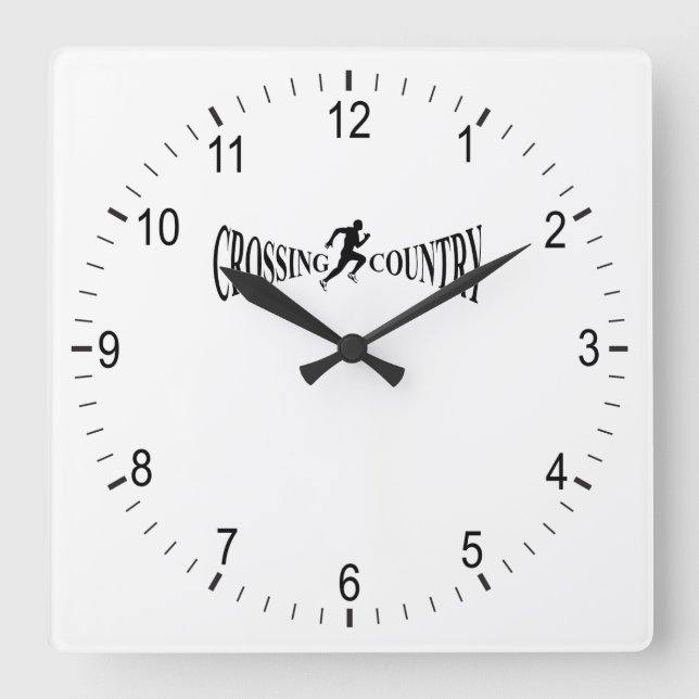 Crossing country square wall clock (Front)