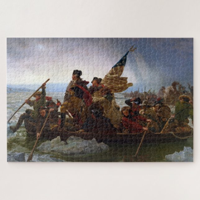 Crossing Delaware 1776: General George Washington Jigsaw Puzzle (Horizontal)