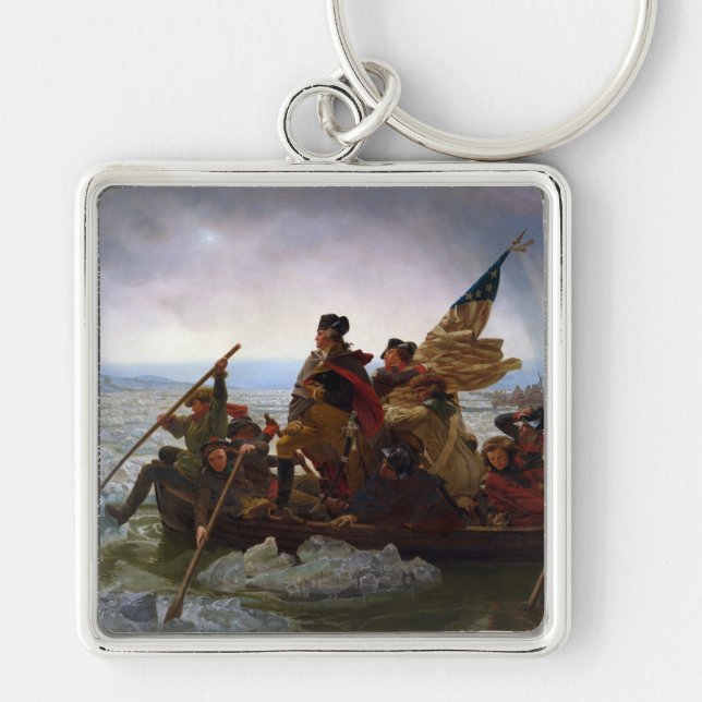Crossing Delaware 1776: General George Washington Keychain (Front)