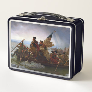 Crossing Delaware 1776: General George Washington Metal Lunch Box