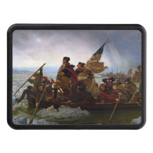 Crossing Delaware 1776: General George Washington Trailer Hitch Cover