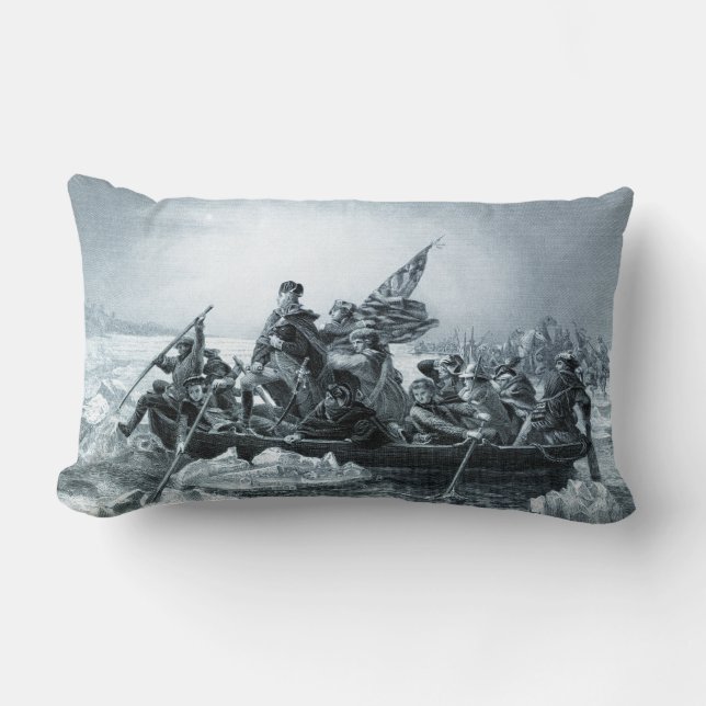 Crossing Delaware & Declar. of Independence Lumbar Pillow (Front)