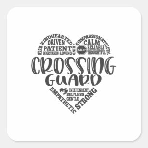 Crossing guard, school crossing guard square sticker