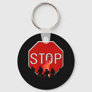 Crossing Guard w/Kids & Stop Sign Keychain