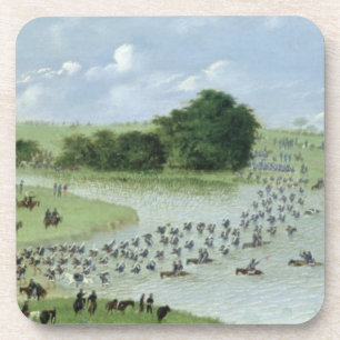 Crossing of the San Joaquin River, Paraguay, 1865 Coaster