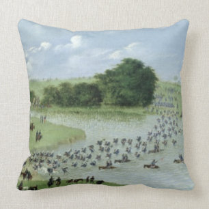 Crossing of the San Joaquin River, Paraguay, 1865 Throw Pillow