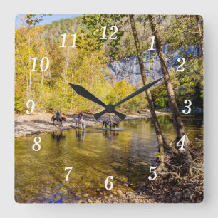 Crossing The Buffalo River Wall Clock