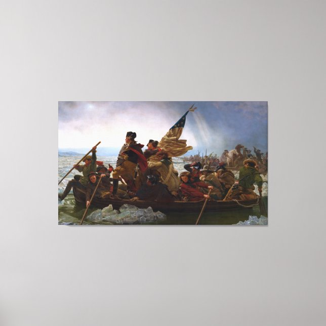 Crossing the Delaware River, George Washington Canvas Print (Front)