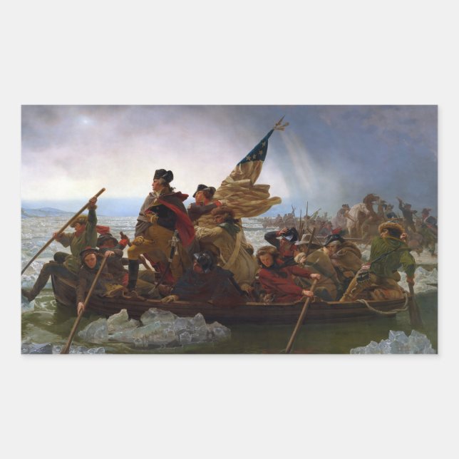 Crossing the Delaware River, George Washington Sticker (Front)