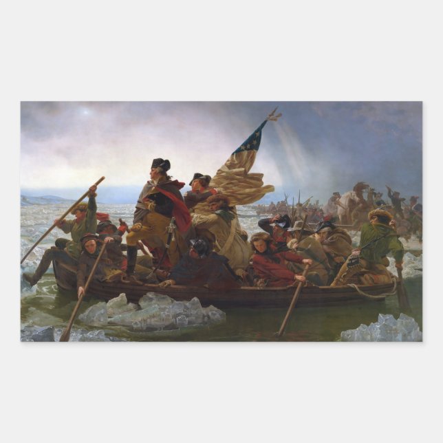 Crossing the Delaware River, George Washington Sticker (Front)