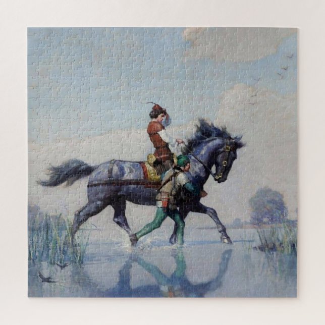 “Crossing the Fens” by NC Wyeth Jigsaw Puzzle (Vertical)