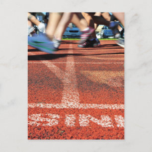 Crossing the Finish Line - Accomplishment or Runne Postcard