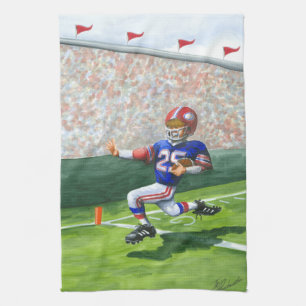 Crossing the Goal Line for a Touchdown Kitchen Towel