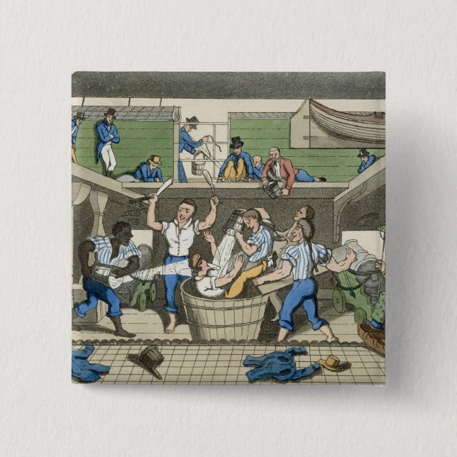 Crossing the Line, plate from 'The Adventures of J 2 Inch Square Button (Front)