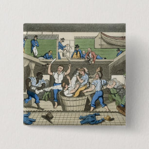 Crossing the Line, plate from 'The Adventures of J 2 Inch Square Button