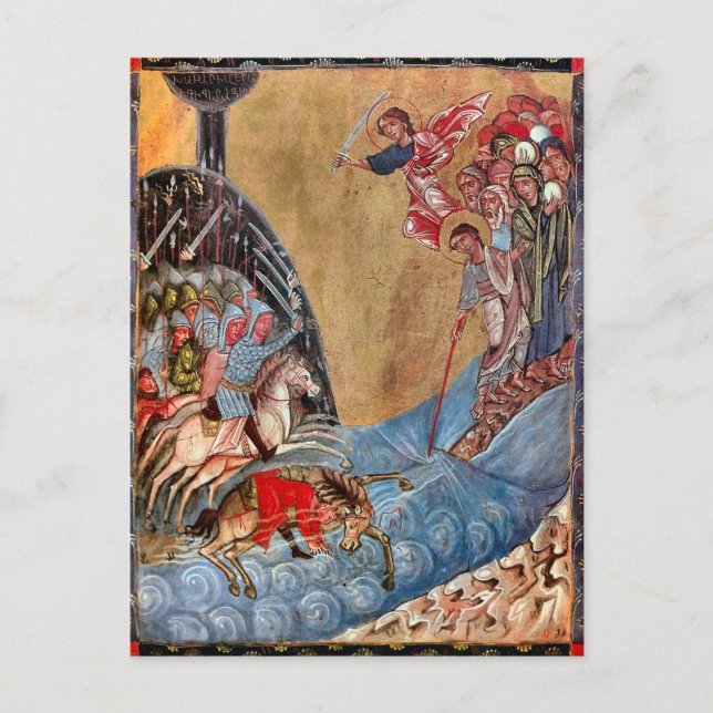 Crossing the Red Sea Orthodox Christian Icon Postcard (Front)