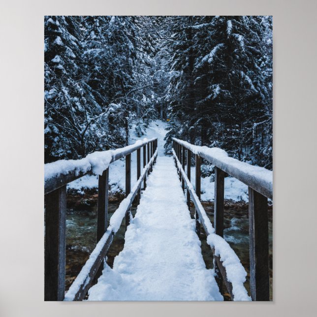 Crossing the river in winter poster (Front)