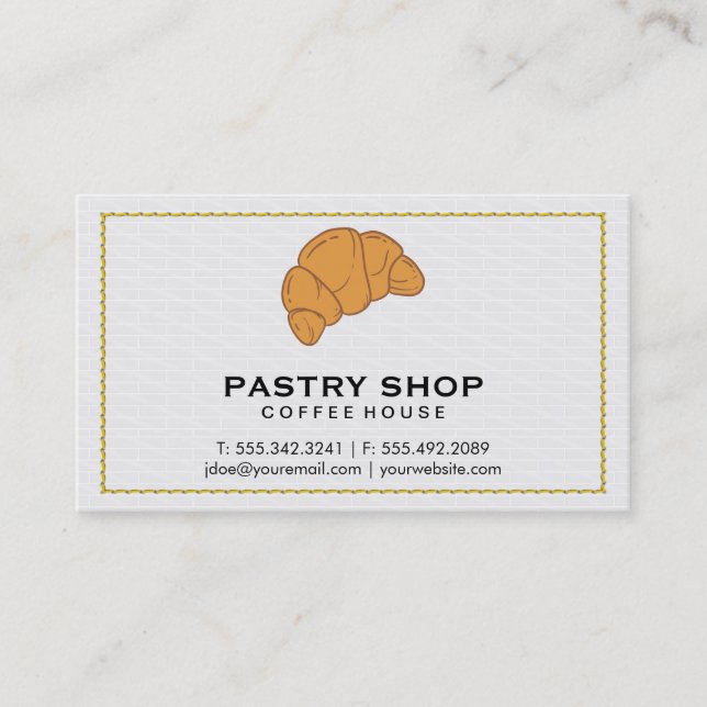 Crossoint | Pastry Shop Tile Background Business Card (Front)