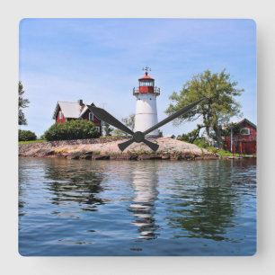 Crossover Island Lighthouse, New York Wall Clock