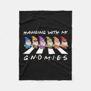 Crosswalk Fun Christmas Hanging With My Gnomies Fr Fleece Blanket