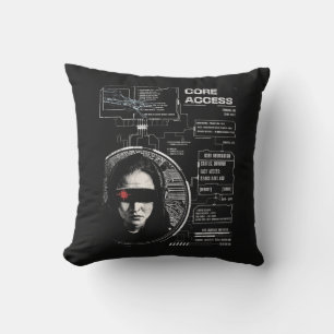 Crosswired - Techno-Brutalist Streetwear Design Throw Pillow