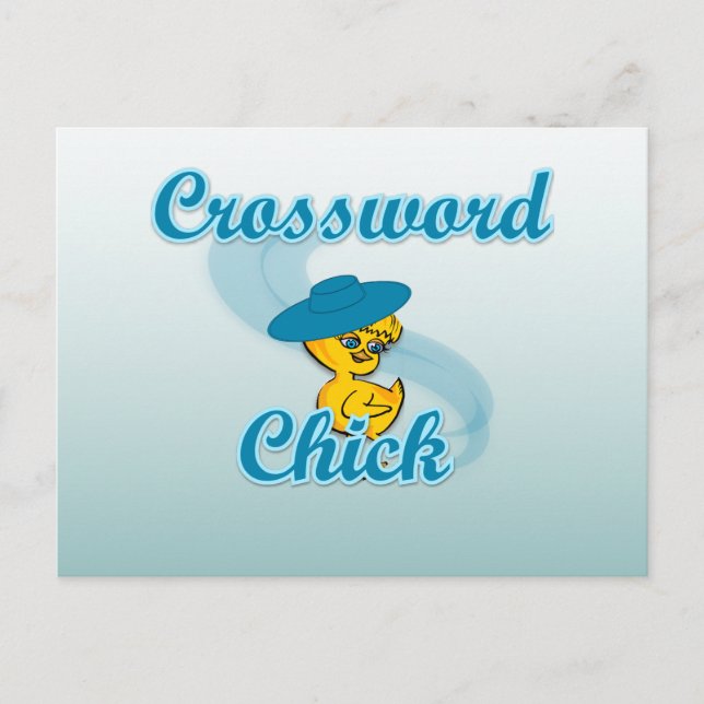 Crossword Chick #3 Postcard (Front)
