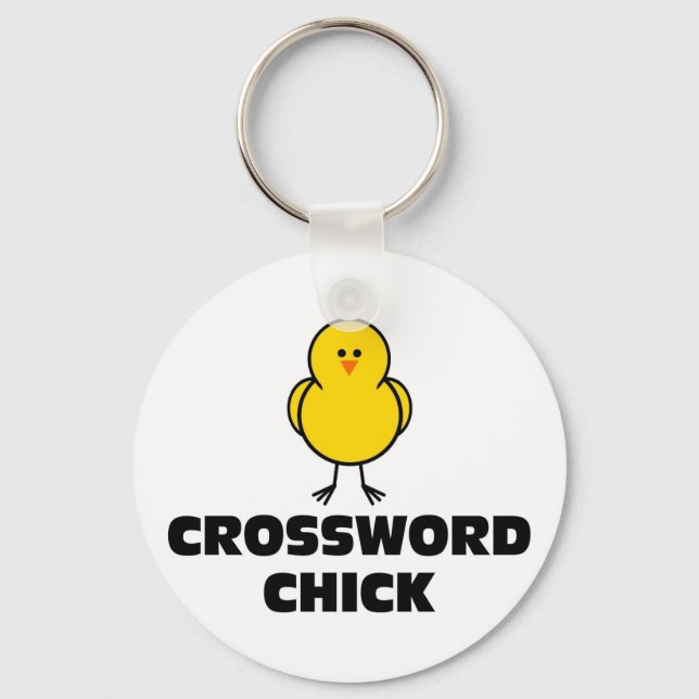 Crossword Chick Keychain (Front)