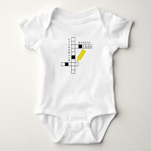 Crossword Fun Baby Bodysuit (Front)